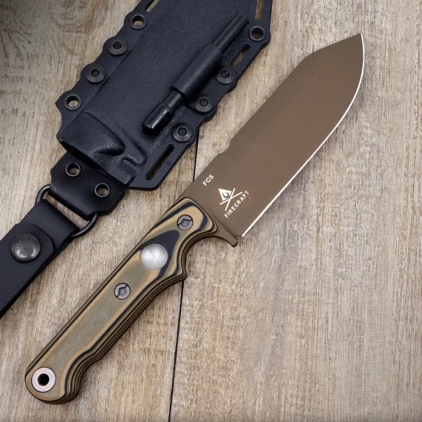 White River Firecraft 5 G10 Black/Tan/Green Bronze Cerakote