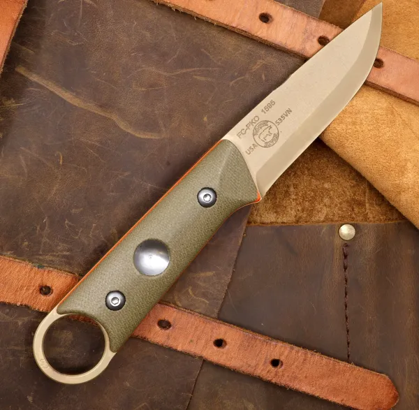 White River Firecraft FC-PKO Puukko FDE Green/Orange Micarta
