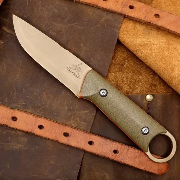 White River Firecraft FC-PKO Puukko FDE Green/Orange Micarta – Ansicht 2