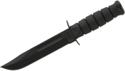 Ka-BaR Kampfmesser Black glatt/Lederscheide