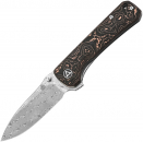 QSP Knife Hawk Linerlock Copper Foil Carbonfaser