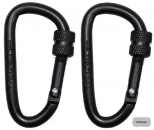 Aluminium Karabiner Schraubverschluss 2er Pack schwarz