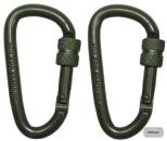 Aluminium Karabiner Schraubverschluss 2er Pack oliv