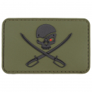 Patch Klettabzeichen 3D Skull with Swords, Piraten oliv