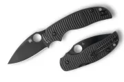 Spyderco Sage 5 Salt, C123GPBKMCBK, Sage 5 MagnaCut Black, CPM Magnacut schwarz, Spyderco Salt All Black, Compression Lock, Rostfreies Taschenmesser, Taktisches EDC, Com2you-biwak