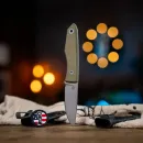 Big Idea Design USA Lookout CPM MagnaCut Drop Point Canvas-Micarta Grün