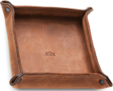 MKM EDC Ablageschale, MKM Valet Tray Braun, Leder Organizer EDC, Taschenmesser Ablage, MKM Knives Deutschland, Com2you-biwak, EDC Tablett Leder, Foldable Valet Tray, braunes Leder, Premium Lederetui