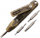 OKnife Otacle D1 Cracked Brass Bit-Set Halter Messing