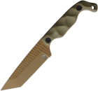 Stroup Knives Bravo 5 Fixed Tanto Blade Green Flate Dark Earth