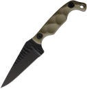 Stroup Knives Mini Fixed, Stroup Mini OD Black, Kompaktes Tactical Messer, 1095HC EDC Fixed, Black Cerakote Messer, OD Green G10 Griff, Com2you-biwak, Kleines Bushcraftmesser, Handgefertigte Messer USA, Veteran Owned Knives