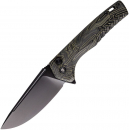 Tekto Knives F3 Charlie Button Lock G10-Damast Black Oliv
