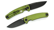 Alu SEPP Integral AlGreen, Klappmesser mit Zweihandbedienung, 9,5cm black stonewashed Klinge