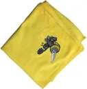Wicked Wipes, Wicked Industries Tuch, Mikrofasertuch Messerpflege, Messerreinigungstuch, Poliertuch Messer, Wicked Wax Zubehör, Com2you-biwak, Gelbes Mikrofasertuch, EDC Pflegetuch, Messerwerkstatt Zubehör