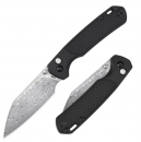 CJRB Knives J1945D-BK Pyrite-Light Damascus Black FRN