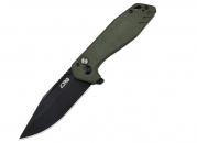 CJRB Knives Riff Button Lock Micarta Green Black