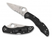 Spyderco C11FPSBKBL Delica 4 Thin Blue Line