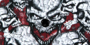 Kydex plate Cracked Skull Blizzard White Infused 2mm 15x30